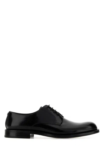 Dolce & Gabbana Black Leather Lace-up Shoes