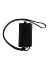 Dolce & Gabbana Black Leather Logo Embossed Lanyard Card Holder Wallet In Black