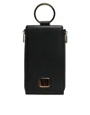 Dolce & Gabbana Black Leather Logo Plaque Neck Strap Card Coin Wallet