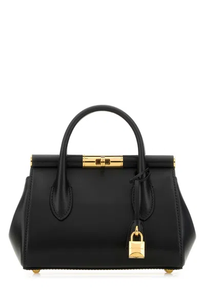 Dolce & Gabbana Small Marlene Palmellato Leather Bag In Black