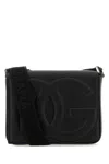 Dolce & Gabbana Black Leather Medium Dg Logo Crossbody Bag