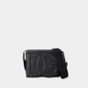 Dolce & Gabbana Black Leather Medium Dg Logo Crossbody Bag