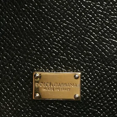 Pre-owned Dolce & Gabbana Black Leather Medium Miss Sicily Top Handle Bag
