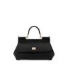 Dolce & Gabbana Black Leather Medium Sicily Handbag In Black