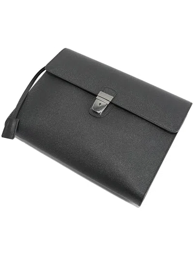 Dolce & Gabbana Black Leather Mens Work Bag