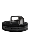 Dolce & Gabbana Black Calf Leather Classic Metal Buckle Belt In Black