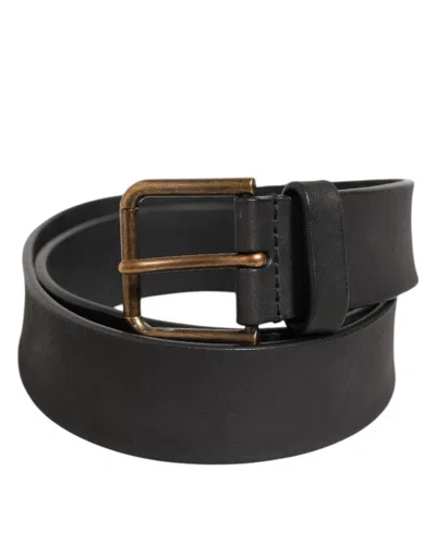 Dolce & Gabbana Black Leather Metal Buckle Classic Men Men's Belt