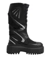 Dolce & Gabbana Black Leather Mid Calf Biker Boots Women's Shoes In Black