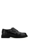 DOLCE & GABBANA BLACK LEATHER MONK STRAP SHOES