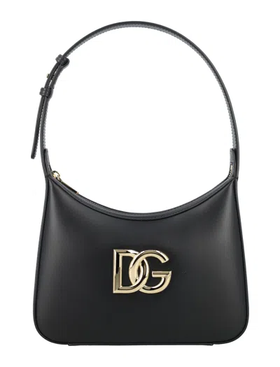 Dolce & Gabbana Black Leather Moon Shoulder Handbag By A Top Designer