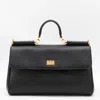 Dolce & Gabbana Black Leather My Sicily Top Handle Bag In Black