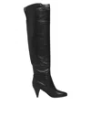 Dolce & Gabbana Black Leather Over-the-knee Dg Boots  Shoes In Multi