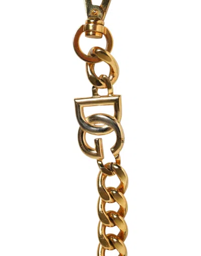 Pre-owned Dolce & Gabbana Black Leather Pearl Chain Bag Accessory Shoulder Women's Strap ()