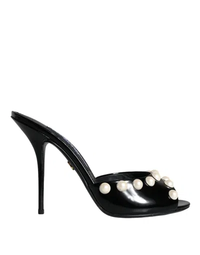 Dolce & Gabbana Black Crystal Heels Keira Sandals Shoes