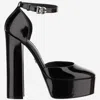 Dolce & Gabbana Crossover Platform Leather Sandals In Black