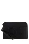Dolce & Gabbana Men Black Leather Pouch