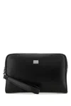 Dolce & Gabbana Black Leather Pouch In Black