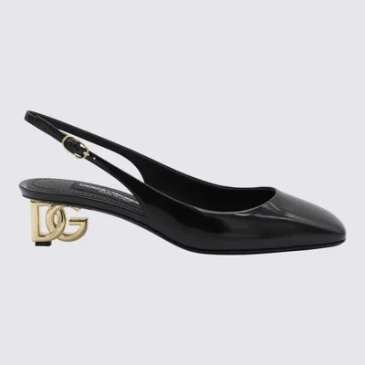 DOLCE & GABBANA DOLCE & GABBANA BLACK LEATHER PUMPS