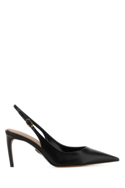 DOLCE & GABBANA BLACK LEATHER PUMPS