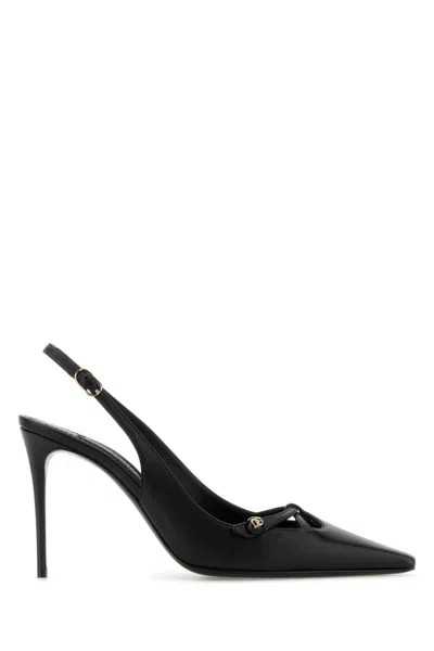 DOLCE & GABBANA BLACK LEATHER PUMPS