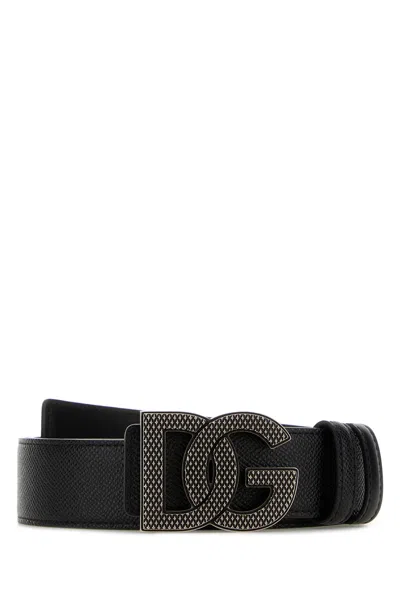 Dolce & Gabbana Men Black Leather Reversible Belt