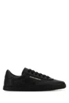 Dolce & Gabbana Black Low Top Perforated Sneakers With Logo Detail In Leather Man In Neronero