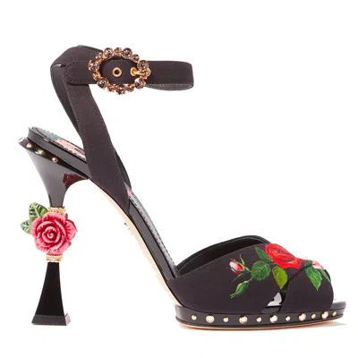 Dolce & Gabbana Black Leather Sandal