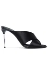 Dolce & Gabbana Satin Sandals With Back Monogram In Black