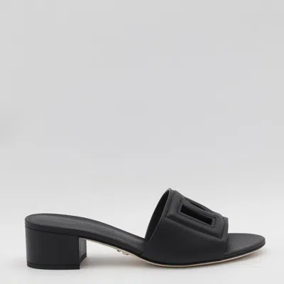 Dolce & Gabbana Black Leather Sandals