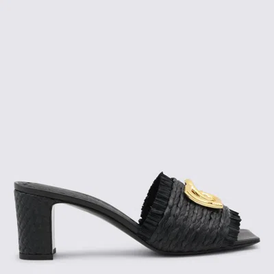 Dolce & Gabbana Black Leather Sandals