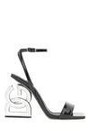 Dolce & Gabbana Keira 105 Dg Heel Sandals In Patent Leather In 80999
