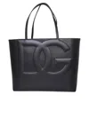 Dolce & Gabbana Small Dg Logo Shopper In Black