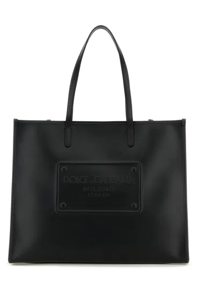 Dolce & Gabbana Black Leather Shopping Bag