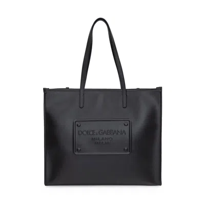 Dolce & Gabbana Black Leather Shopping Bag