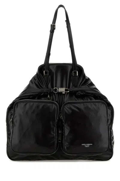 Dolce & Gabbana Black Leather Shopping Bag