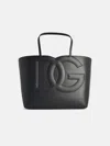 Dolce & Gabbana Black Leather Shopping Bag In Black