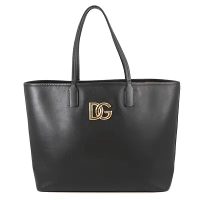 Pre-owned Dolce & Gabbana Black Leather Shopping Bag Tote Bag ()