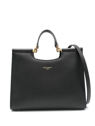 DOLCE & GABBANA DOLCE & GABBANA BLACK LEATHER SHOULDER BAG