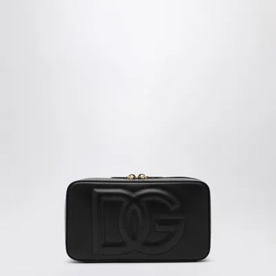 DOLCE & GABBANA DOLCE&GABBANA BLACK LEATHER SHOULDER BAG WITH LOGO