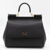 Dolce & Gabbana Black Leather Sicily Big Top Handle Bag In Black