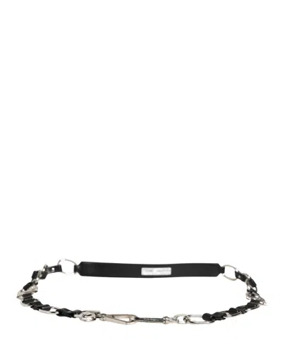 Dolce & Gabbana Black Leather Silver Chain Bag Accessory Shoulder Women's Strap