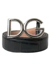 DOLCE & GABBANA DOLCE & GABBANA CHIC BLACK LEATHER BELT WITH METAL MEN'S BUCKLE