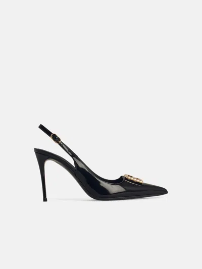 Dolce & Gabbana Black Leather Sling Back