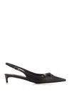 DOLCE & GABBANA BLACK LEATHER SLINGBACK