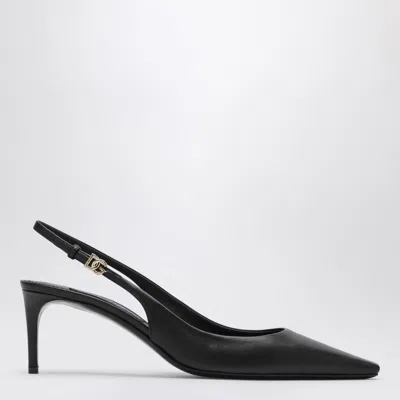 DOLCE & GABBANA DOLCE & GABBANA  BLACK LEATHER SLINGBACK DÉCOLLETÉ