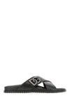 Dolce & Gabbana Black Leather Slippers