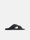 Dolce & Gabbana Black Leather Slippers In Black