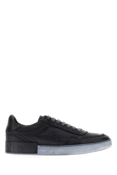Dolce & Gabbana Black Leather Sneakers