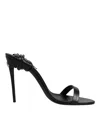 Dolce & Gabbana Black Leather Stiletto Heels Sandals Shoes In Black