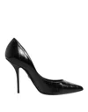 Dolce & Gabbana Black Leather Stiletto High Heels Pumps Shoes In Black